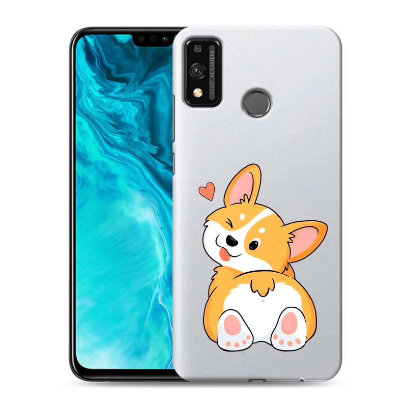 Силиконовый чехол на Huawei Honor 9X Lite с принтом Корги Силиконовый чехол на Huawei Honor 9X Lite с принтом Корги