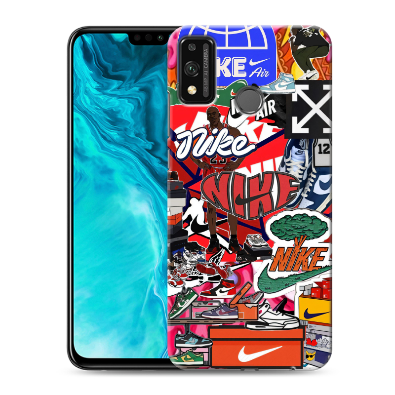 Силиконовый чехол на Huawei Honor 9X Lite с принтом Найк Nike яркий Силиконовый чехол на Huawei Honor 9X Lite с принтом Найк Nike яркий