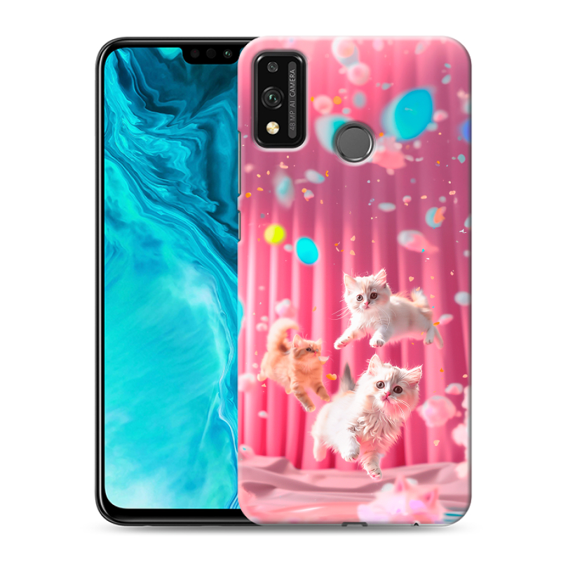 Силиконовый чехол на Huawei Honor 9X Lite с принтом милые котики Силиконовый чехол на Huawei Honor 9X Lite с принтом милые котики