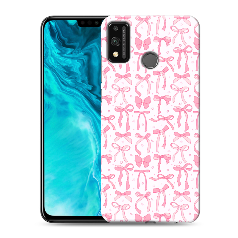 Силиконовый чехол на Huawei Honor 9X Lite с принтом Розовые бантики Силиконовый чехол на Huawei Honor 9X Lite с принтом Розовые бантики