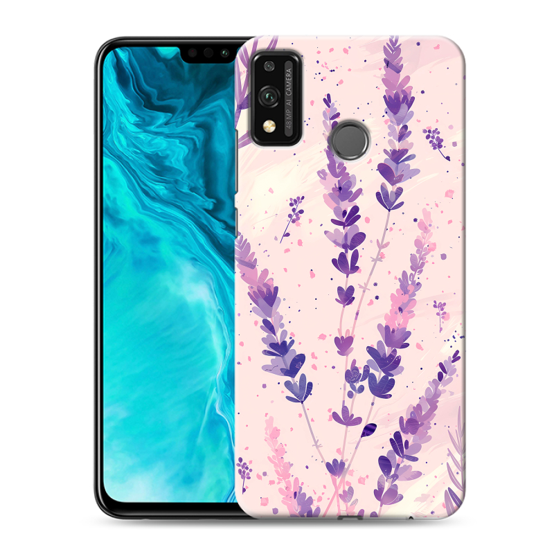 Силиконовый чехол на Huawei Honor 9X Lite с принтом цветы лаванда Силиконовый чехол на Huawei Honor 9X Lite с принтом цветы лаванда