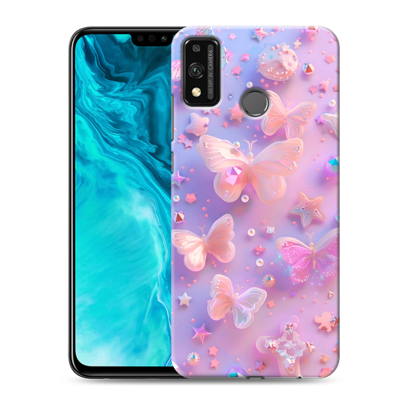 Силиконовый чехол на Huawei Honor 9X Lite с принтом Бабочки Силиконовый чехол на Huawei Honor 9X Lite с принтом Бабочки