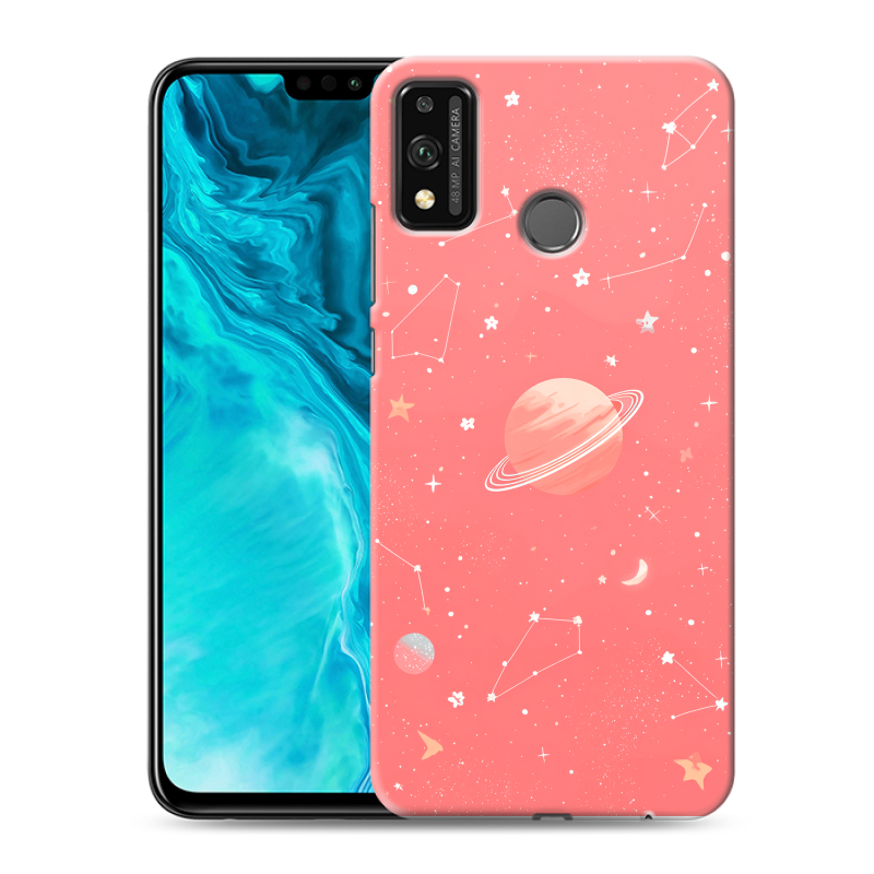 Силиконовый чехол на Huawei Honor 9X Lite с принтом Розовый космос Силиконовый чехол на Huawei Honor 9X Lite с принтом Розовый космос