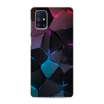Силиконовый чехол на Samsung Galaxy M51 с принтом Геометрия неона