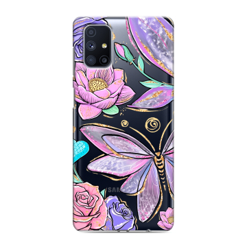 Силиконовый чехол на Samsung Galaxy M51 с принтом Бабочки и цветы Силиконовый чехол на Samsung Galaxy M51 с принтом Бабочки и цветы