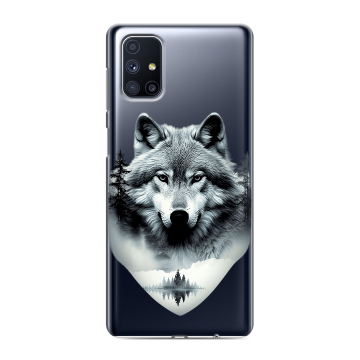Силиконовый чехол на Samsung Galaxy M51 с принтом Волк в лесу Силиконовый чехол на Samsung Galaxy M51 с принтом Волк в лесу