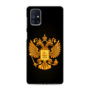 Силиконовый чехол на Samsung Galaxy M51 с принтом Герб России желтый Силиконовый чехол на Samsung Galaxy M51 с принтом Герб России желтый