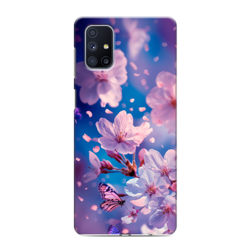 Силиконовый чехол на Samsung Galaxy M51 с принтом цветы бабочки Силиконовый чехол на Samsung Galaxy M51 с принтом цветы бабочки