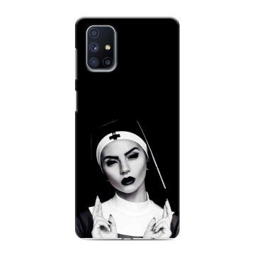Силиконовый чехол на Samsung Galaxy M51 с принтом монашка Силиконовый чехол на Samsung Galaxy M51 с принтом монашка