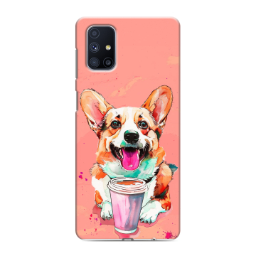 Силиконовый чехол на Samsung Galaxy M51 с принтом собака корги Силиконовый чехол на Samsung Galaxy M51 с принтом собака корги
