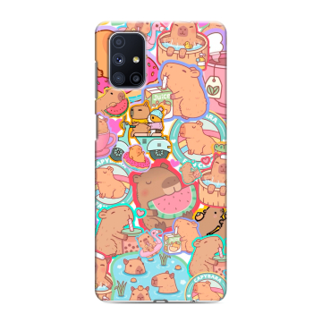 Силиконовый чехол на Samsung Galaxy M51 с принтом капибары Силиконовый чехол на Samsung Galaxy M51 с принтом капибары