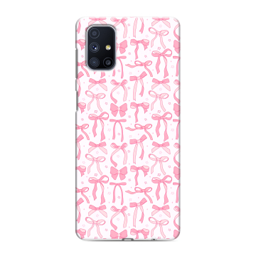 Силиконовый чехол на Samsung Galaxy M51 с принтом Розовые бантики Силиконовый чехол на Samsung Galaxy M51 с принтом Розовые бантики