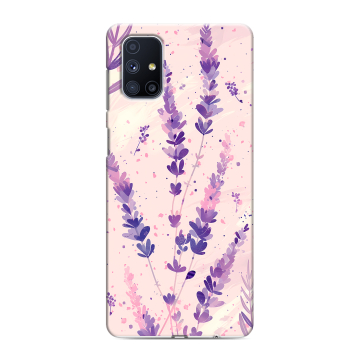 Силиконовый чехол на Samsung Galaxy M51 с принтом цветы лаванда Силиконовый чехол на Samsung Galaxy M51 с принтом цветы лаванда