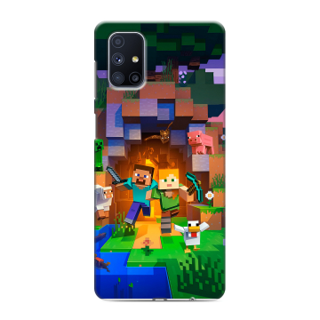 Силиконовый чехол на Samsung Galaxy M51 с принтом Майнкрафт Minecraft Силиконовый чехол на Samsung Galaxy M51 с принтом Майнкрафт Minecraft