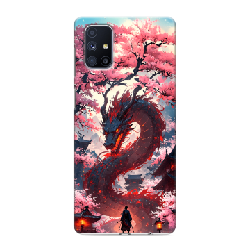 Силиконовый чехол на Samsung Galaxy M51 с принтом Дракон Японский Силиконовый чехол на Samsung Galaxy M51 с принтом Дракон Японский