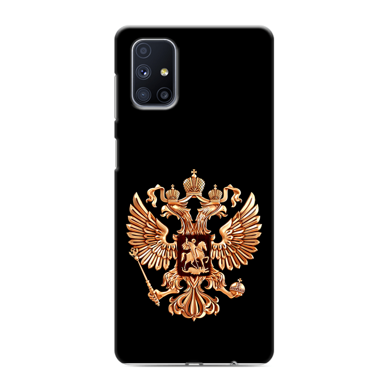 Силиконовый чехол на Samsung Galaxy M51 с принтом Герб России золотой Силиконовый чехол на Samsung Galaxy M51 с принтом Герб России золотой