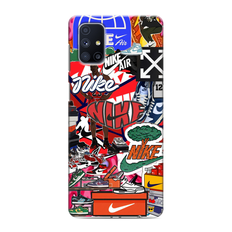 Пластиковый чехол на Samsung Galaxy M51 с принтом Найк Nike яркий Пластиковый чехол на Samsung Galaxy M51 с принтом Найк Nike яркий
