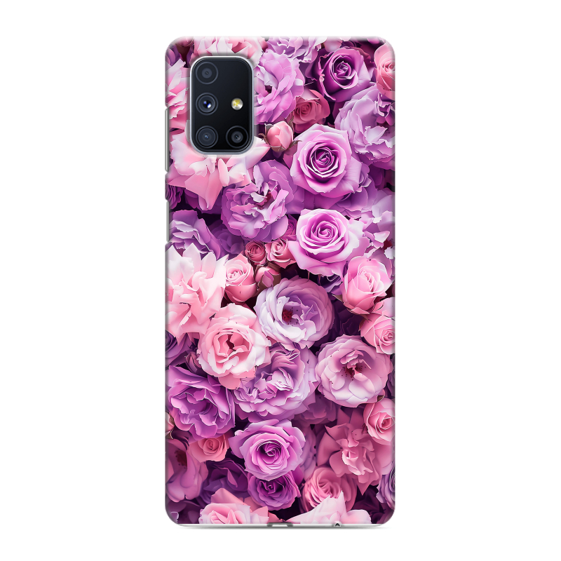 Пластиковый чехол на Samsung Galaxy M51 с принтом лавандовые розы Пластиковый чехол на Samsung Galaxy M51 с принтом лавандовые розы