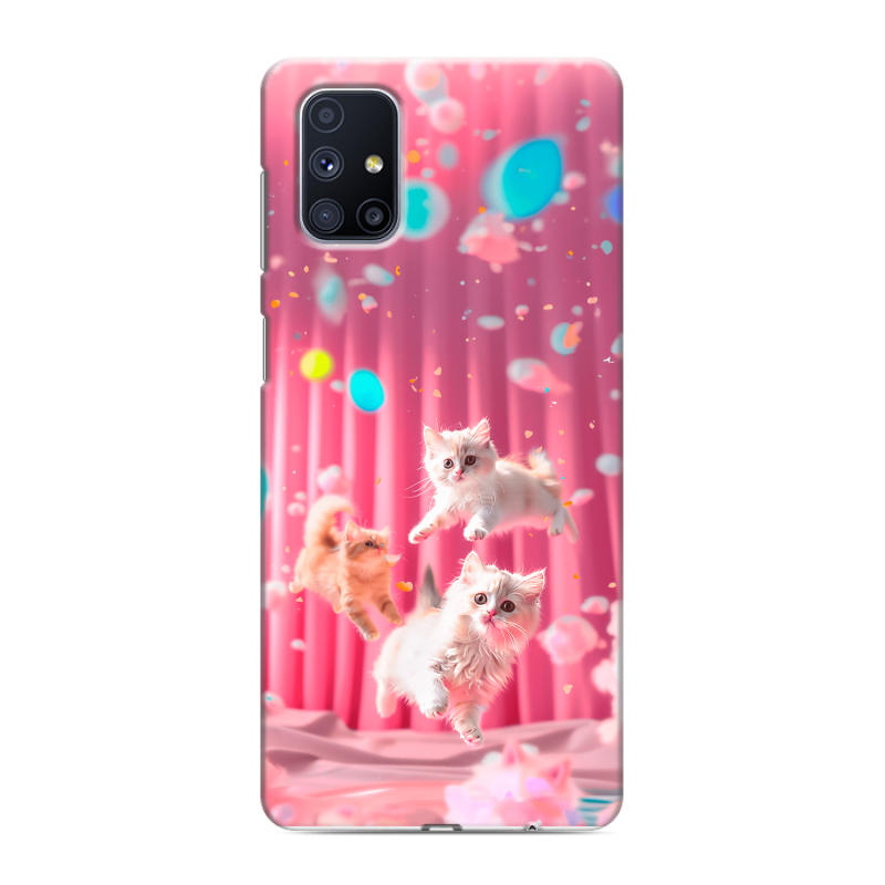 Пластиковый чехол на Samsung Galaxy M51 с принтом милые котики Пластиковый чехол на Samsung Galaxy M51 с принтом милые котики