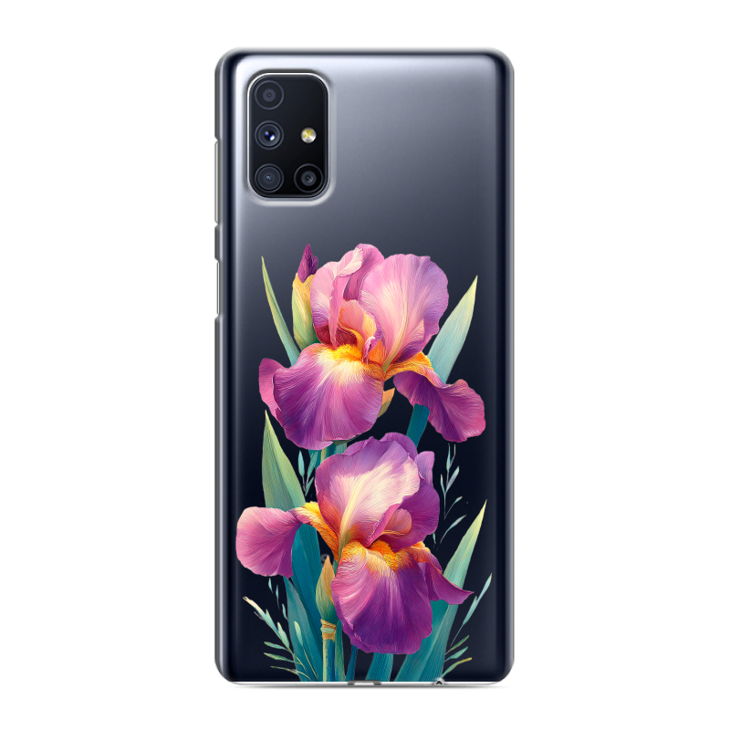 Силиконовый противоударный чехол на Samsung Galaxy M51 с принтом Цветы орхидеи Силиконовый противоударный чехол на Samsung Galaxy M51 с принтом Цветы орхидеи