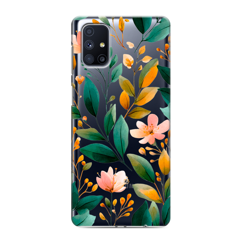 Силиконовый чехол на Samsung Galaxy M51 с принтом Цветы паттерн Силиконовый чехол на Samsung Galaxy M51 с принтом Цветы паттерн