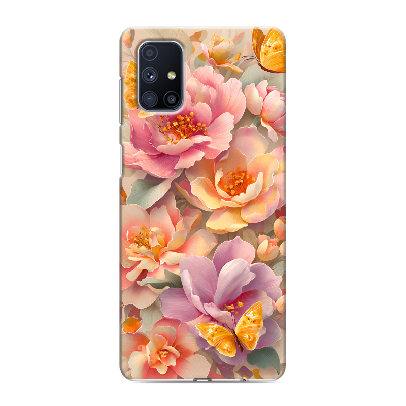Силиконовый чехол на Samsung Galaxy M51 с принтом Цветы и бабочки Силиконовый чехол на Samsung Galaxy M51 с принтом Цветы и бабочки