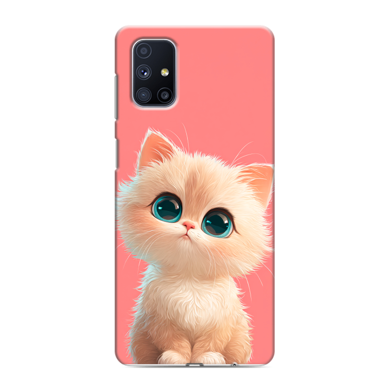 Силиконовый противоударный чехол на Samsung Galaxy M51 с принтом Розовый котенок Силиконовый противоударный чехол на Samsung Galaxy M51 с принтом Розовый котенок