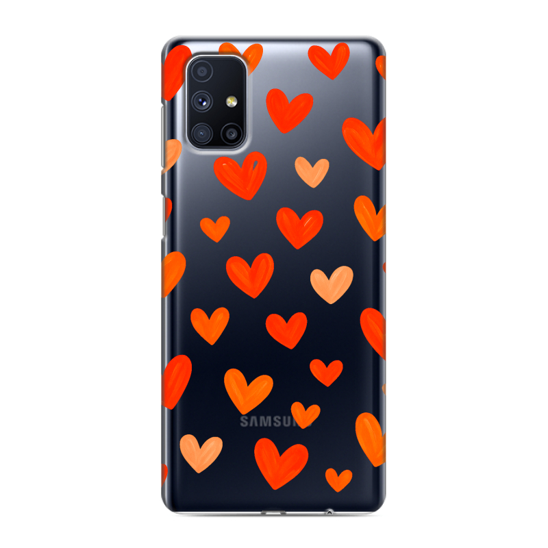 Пластиковый чехол на Samsung Galaxy M51 с принтом Сердечки Пластиковый чехол на Samsung Galaxy M51 с принтом Сердечки
