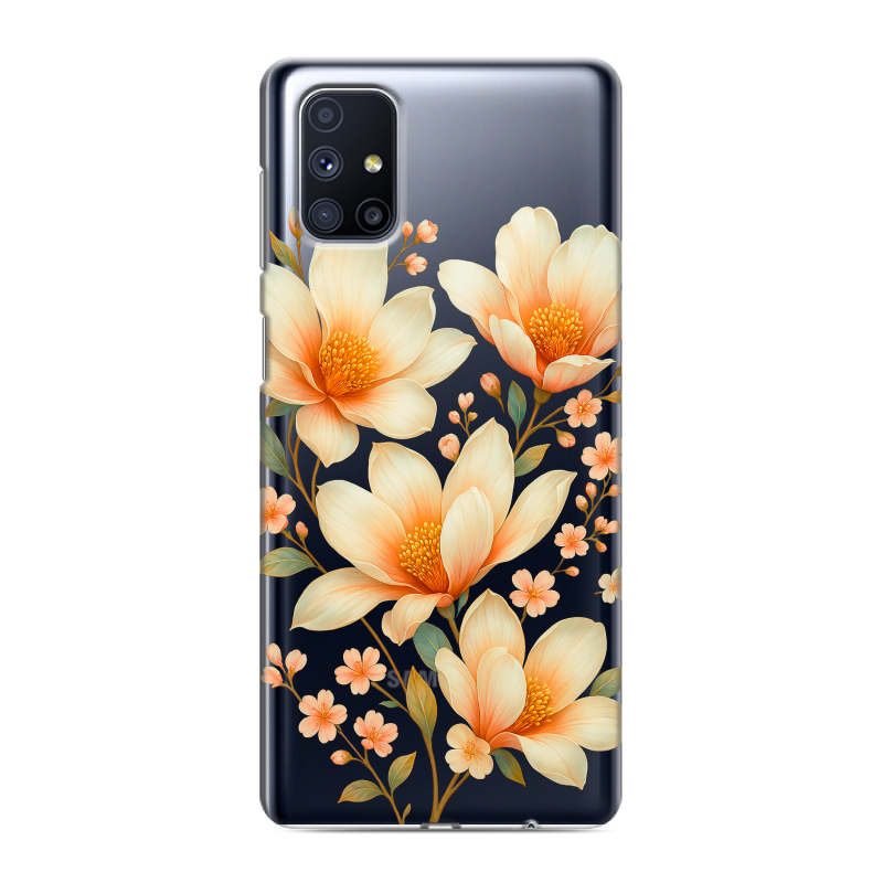 Силиконовый противоударный чехол на Samsung Galaxy M51 с принтом Цветы Силиконовый противоударный чехол на Samsung Galaxy M51 с принтом Цветы