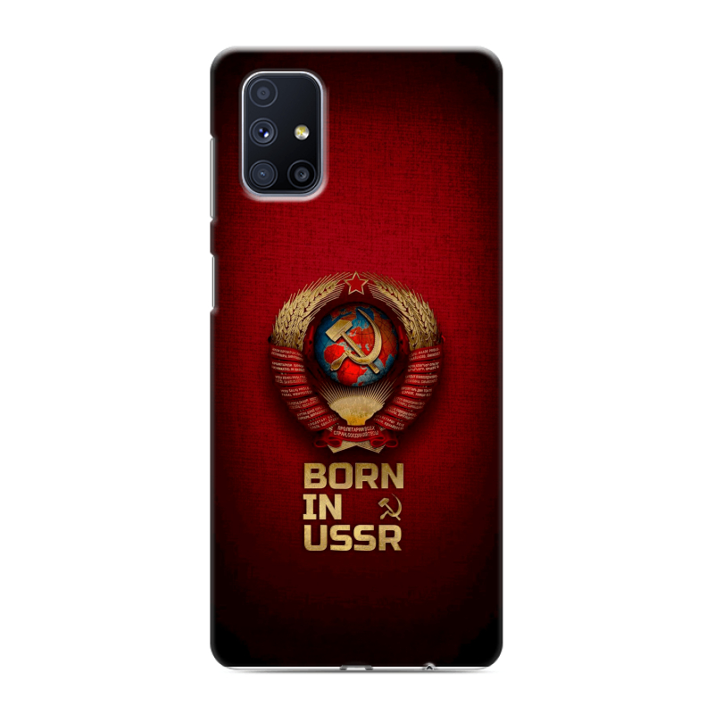 Силиконовый противоударный чехол на Samsung Galaxy M51 с принтом Флаг Герб СССР Силиконовый противоударный чехол на Samsung Galaxy M51 с принтом Флаг Герб СССР