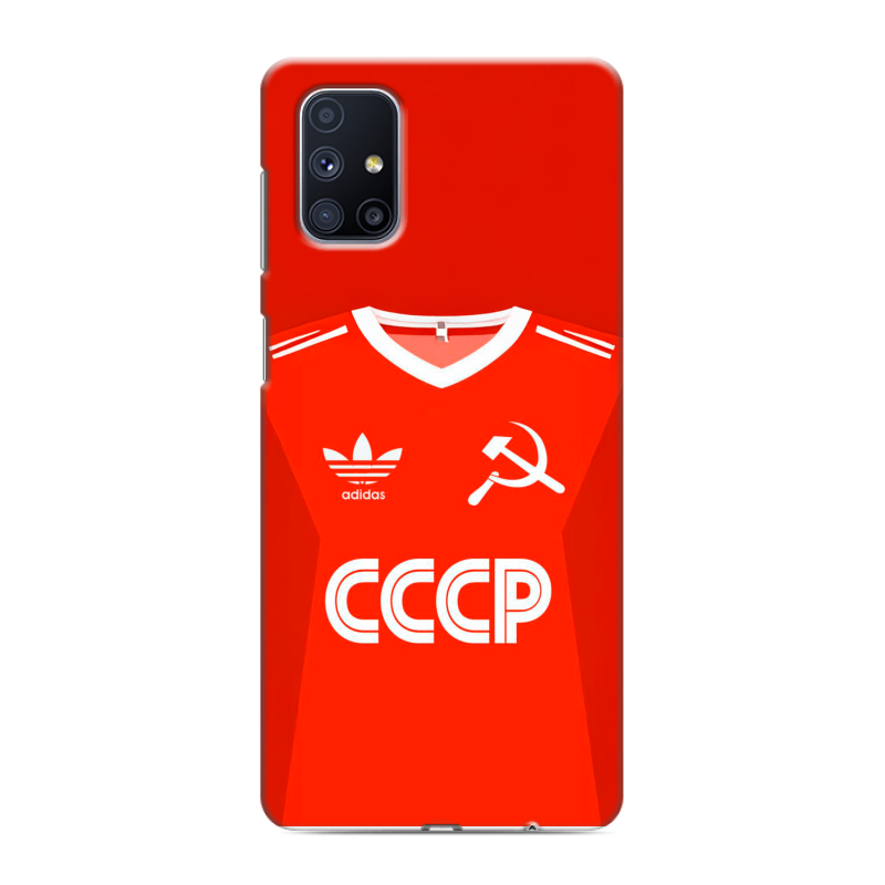 Силиконовый противоударный чехол на Samsung Galaxy M51 с принтом Флаг Герб СССР Силиконовый противоударный чехол на Samsung Galaxy M51 с принтом Флаг Герб СССР