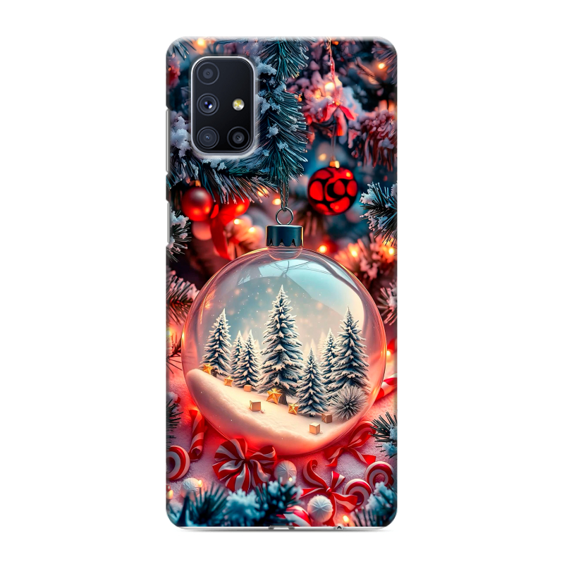 Силиконовый противоударный чехол на Samsung Galaxy M51 с принтом Новый год Силиконовый противоударный чехол на Samsung Galaxy M51 с принтом Новый год