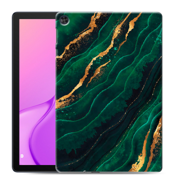 Силиконовый чехол на планшета Huawei MatePad T10 с принтом Мрамор зеленое золото