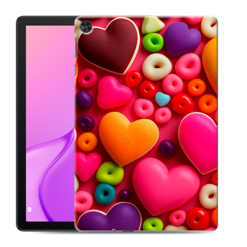 Силиконовый чехол на планшета Huawei MatePad T10 с принтом Сердечки