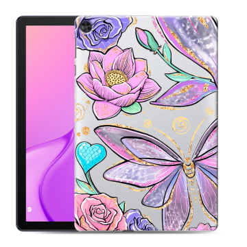 Силиконовый чехол на Huawei MatePad T10 с принтом Бабочки и цветы
