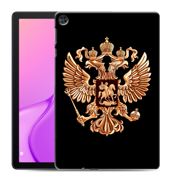 Силиконовый чехол на Huawei MatePad T10 с принтом Герб России золотой