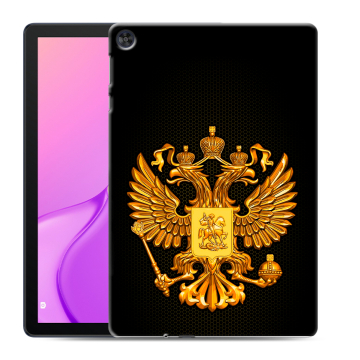 Силиконовый чехол на Huawei MatePad T10 с принтом Герб России желтый