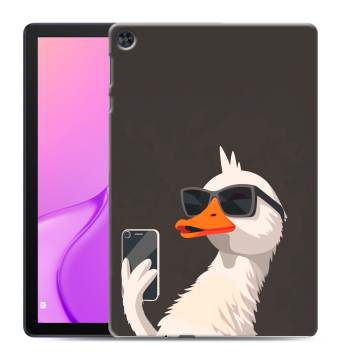 Силиконовый чехол на Huawei MatePad T10 с принтом утка в очках