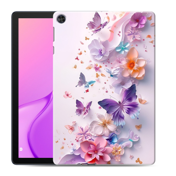 Силиконовый чехол на Huawei MatePad T10 с принтом цветы бабочки