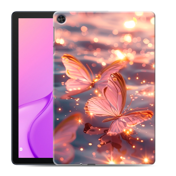 Силиконовый чехол на Huawei MatePad T10 с принтом бабочки розовые