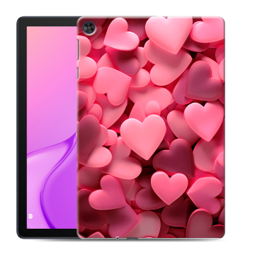 Силиконовый чехол на Huawei MatePad T10 с принтом розовые сердечки