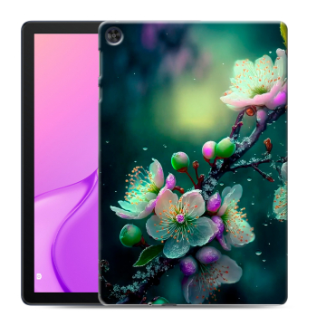 Силиконовый чехол на Huawei MatePad T10 с принтом Цветы и мрамор