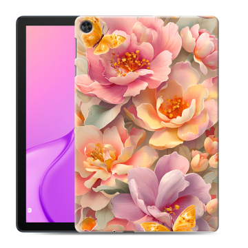 Силиконовый чехол на Huawei MatePad T10 с принтом Цветы и бабочки Силиконовый чехол на Huawei MatePad T10 с принтом Цветы и бабочки
