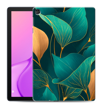 Силиконовый чехол на Huawei MatePad T10 с принтом Листья и золото Силиконовый чехол на Huawei MatePad T10 с принтом Листья и золото