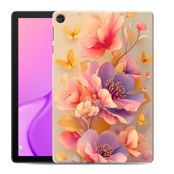Силиконовый чехол на Huawei MatePad T10 с принтом Цветы и бабочки Силиконовый чехол на Huawei MatePad T10 с принтом Цветы и бабочки