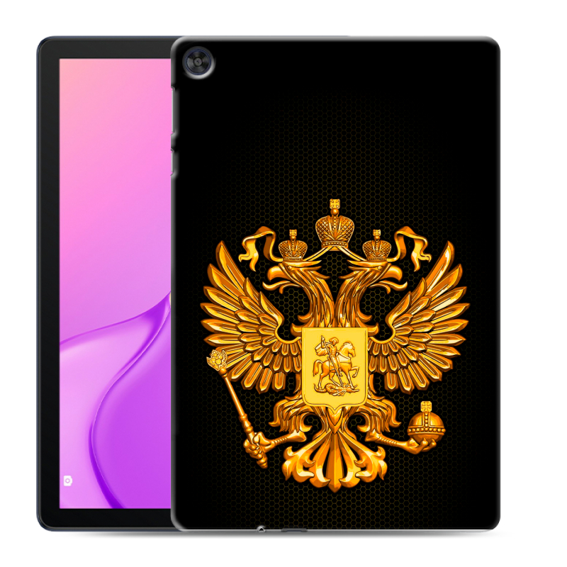 Силиконовый чехол на Huawei MatePad T10 с принтом Герб России желтый Силиконовый чехол на Huawei MatePad T10 с принтом Герб России желтый