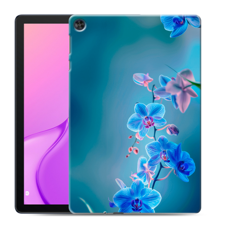 Силиконовый чехол на Huawei MatePad T10 с принтом Голубые цветы Силиконовый чехол на Huawei MatePad T10 с принтом Голубые цветы