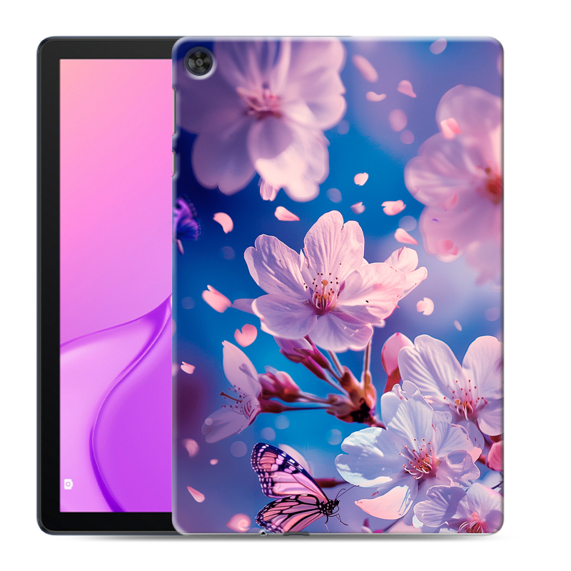 Силиконовый чехол на Huawei MatePad T10 с принтом цветы бабочки Силиконовый чехол на Huawei MatePad T10 с принтом цветы бабочки
