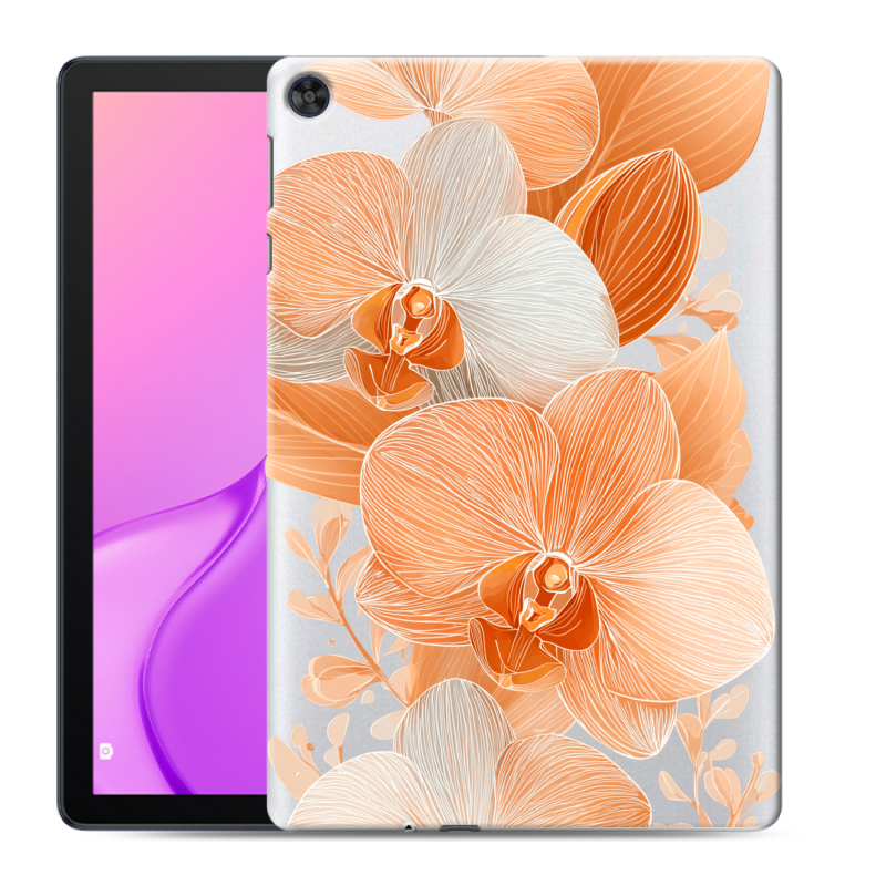 Силиконовый чехол на Huawei MatePad T10 с принтом Бежевые цветы Силиконовый чехол на Huawei MatePad T10 с принтом Бежевые цветы