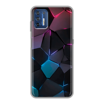 Силиконовый чехол на Motorola Moto G9 Plus с принтом Геометрия неона